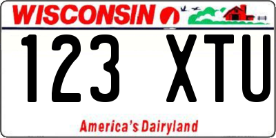 WI license plate 123XTU
