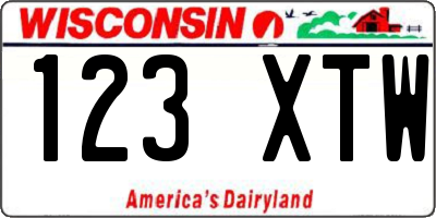 WI license plate 123XTW