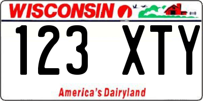 WI license plate 123XTY