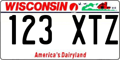 WI license plate 123XTZ