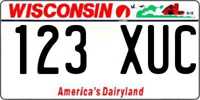 WI license plate 123XUC