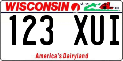 WI license plate 123XUI