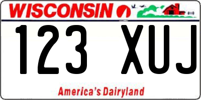 WI license plate 123XUJ
