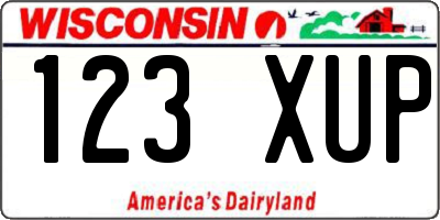 WI license plate 123XUP
