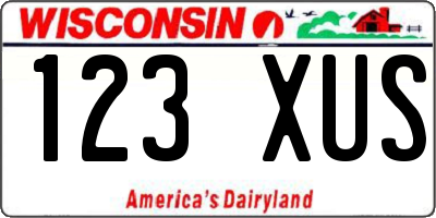 WI license plate 123XUS