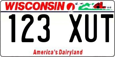 WI license plate 123XUT