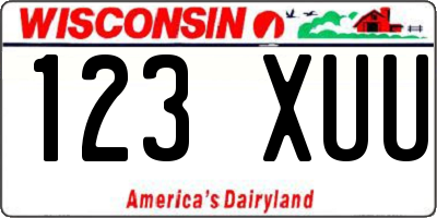 WI license plate 123XUU