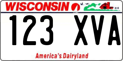 WI license plate 123XVA