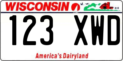 WI license plate 123XWD