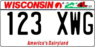 WI license plate 123XWG