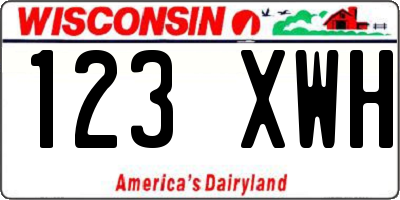 WI license plate 123XWH