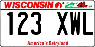 WI license plate 123XWL