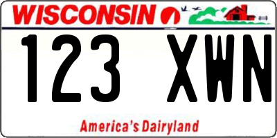 WI license plate 123XWN