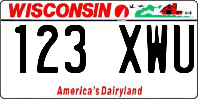 WI license plate 123XWU