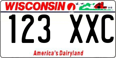 WI license plate 123XXC