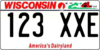 WI license plate 123XXE