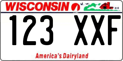 WI license plate 123XXF