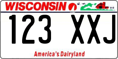 WI license plate 123XXJ