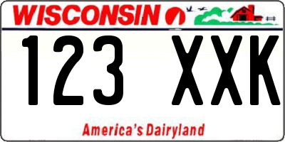 WI license plate 123XXK