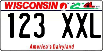 WI license plate 123XXL