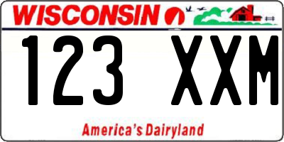 WI license plate 123XXM