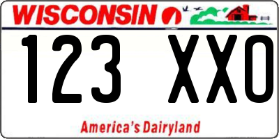 WI license plate 123XXO