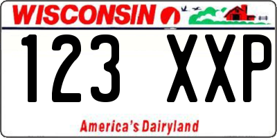 WI license plate 123XXP