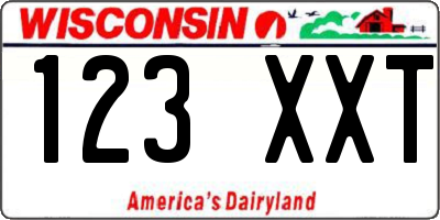 WI license plate 123XXT
