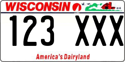 WI license plate 123XXX
