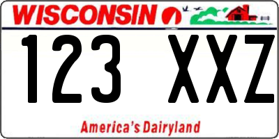 WI license plate 123XXZ