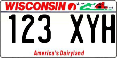 WI license plate 123XYH
