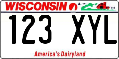 WI license plate 123XYL