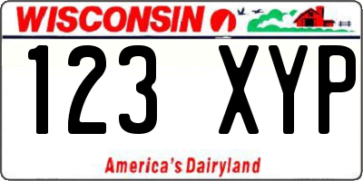 WI license plate 123XYP