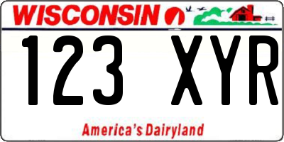 WI license plate 123XYR