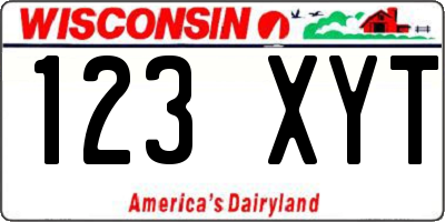 WI license plate 123XYT