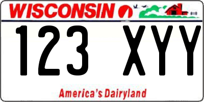 WI license plate 123XYY