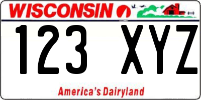 WI license plate 123XYZ