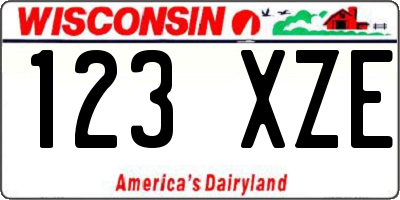 WI license plate 123XZE