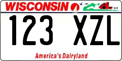 WI license plate 123XZL