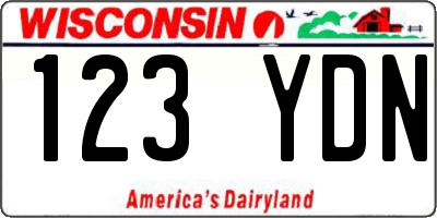 WI license plate 123YDN