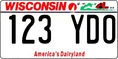 WI license plate 123YDO
