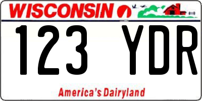 WI license plate 123YDR