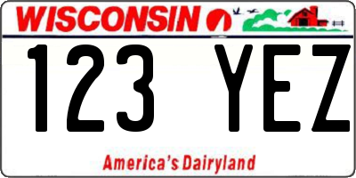 WI license plate 123YEZ