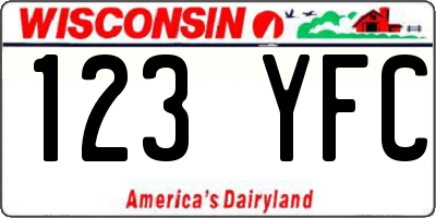 WI license plate 123YFC