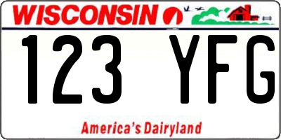 WI license plate 123YFG