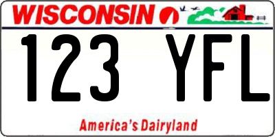 WI license plate 123YFL