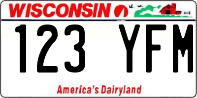 WI license plate 123YFM
