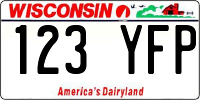 WI license plate 123YFP