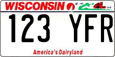 WI license plate 123YFR