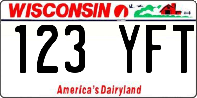 WI license plate 123YFT